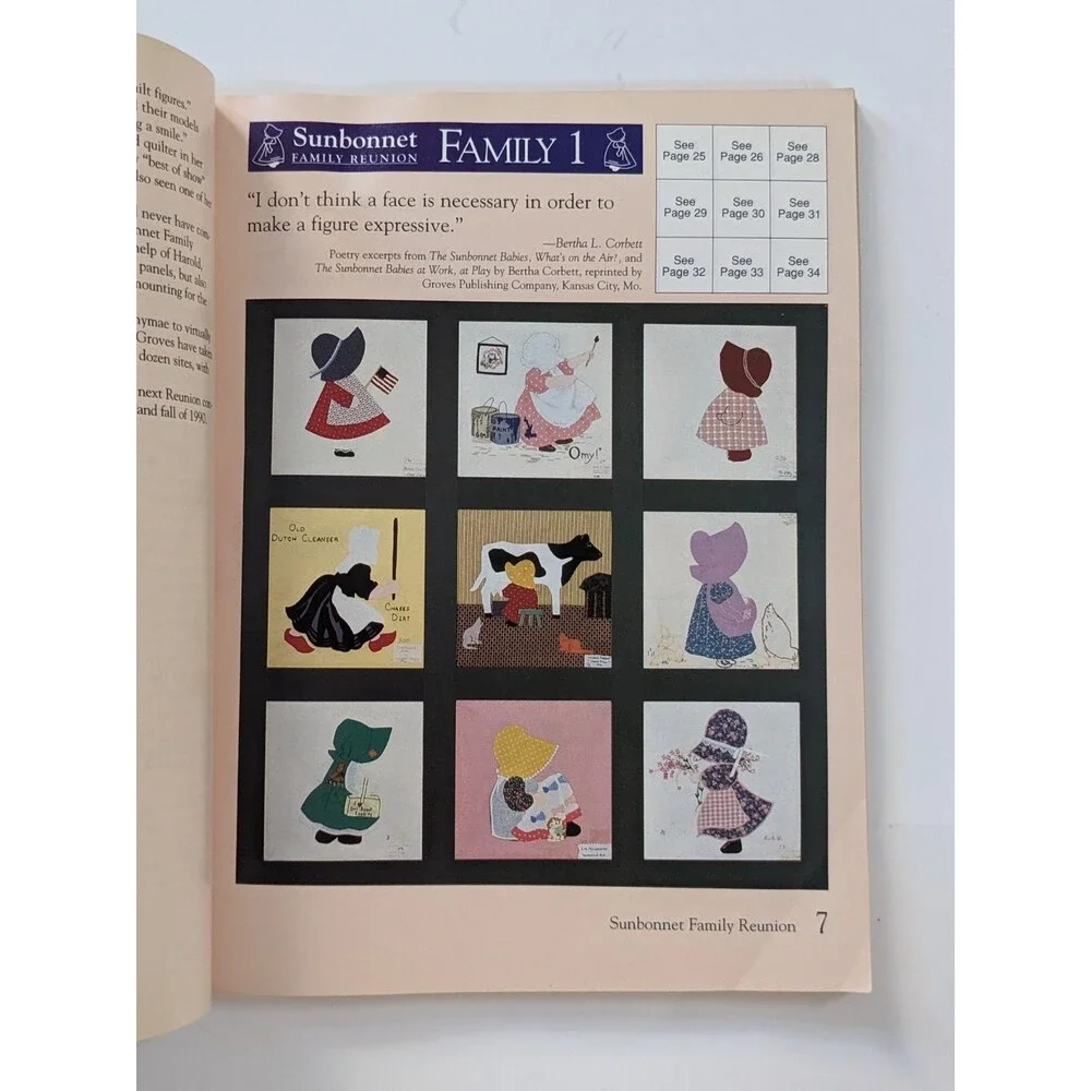 Sunbonnet Family Reunion Album 1 (1989) 125 Designs House of White Birches Quilt